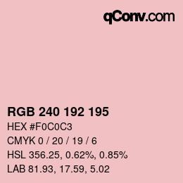 カラーコード: RGB 240 192 195 | qconv.com