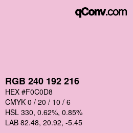 Color code: RGB 240 192 216 | qconv.com