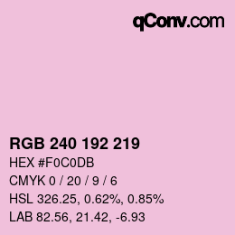 Color code: RGB 240 192 219 | qconv.com