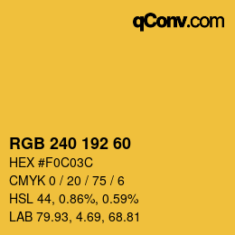 Color code: RGB 240 192 60 | qconv.com