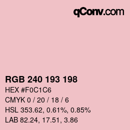 Color code: RGB 240 193 198 | qconv.com