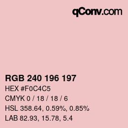 Color code: RGB 240 196 197 | qconv.com