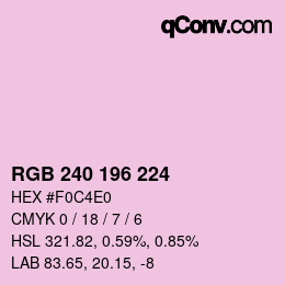 カラーコード: RGB 240 196 224 | qconv.com