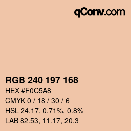 Código de color: RGB 240 197 168 | qconv.com
