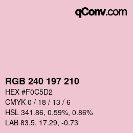 カラーコード: RGB 240 197 210 | qconv.com