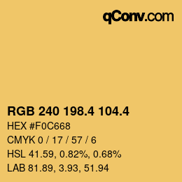 カラーコード: RGB 240 198.4 104.4 | qconv.com