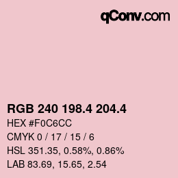 カラーコード: RGB 240 198.4 204.4 | qconv.com