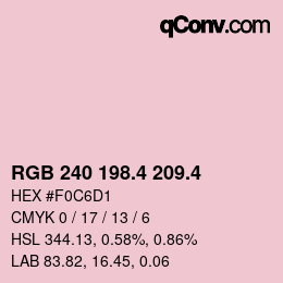 カラーコード: RGB 240 198.4 209.4 | qconv.com