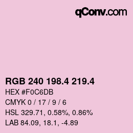 カラーコード: RGB 240 198.4 219.4 | qconv.com