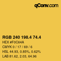 カラーコード: RGB 240 198.4 74.4 | qconv.com