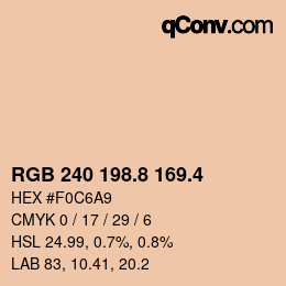 カラーコード: RGB 240 198.8 169.4 | qconv.com