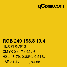カラーコード: RGB 240 198.8 19.4 | qconv.com