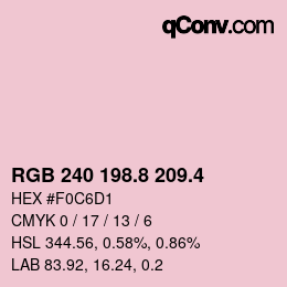 カラーコード: RGB 240 198.8 209.4 | qconv.com