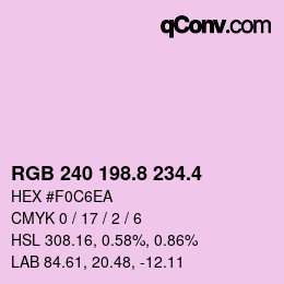 カラーコード: RGB 240 198.8 234.4 | qconv.com