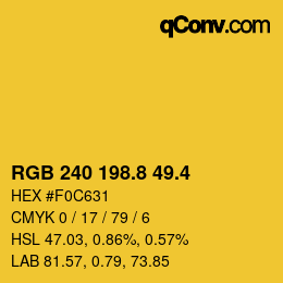 カラーコード: RGB 240 198.8 49.4 | qconv.com