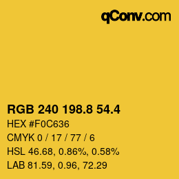 カラーコード: RGB 240 198.8 54.4 | qconv.com