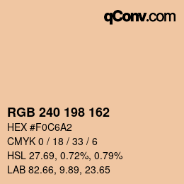 Color code: RGB 240 198 162 | qconv.com