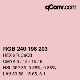 カラーコード: RGB 240 198 203 | qconv.com