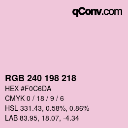 Color code: RGB 240 198 218 | qconv.com