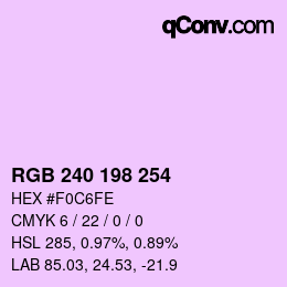 Farbcode: RGB 240 198 254 | qconv.com