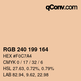 颜色代码: RGB 240 199 164 | qconv.com