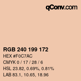 Color code: RGB 240 199 172 | qconv.com