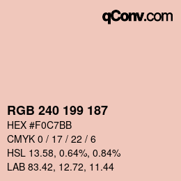 Color code: RGB 240 199 187 | qconv.com