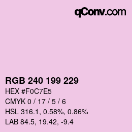 Code couleur: RGB 240 199 229 | qconv.com