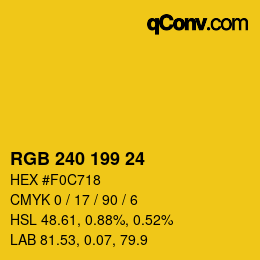 カラーコード: RGB 240 199 24 | qconv.com