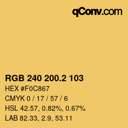 カラーコード: RGB 240 200.2 103 | qconv.com