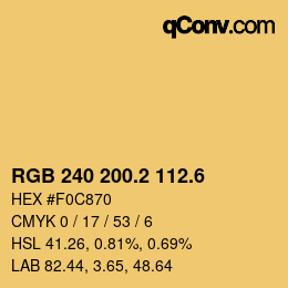 カラーコード: RGB 240 200.2 112.6 | qconv.com