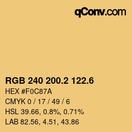 カラーコード: RGB 240 200.2 122.6 | qconv.com