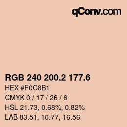 カラーコード: RGB 240 200.2 177.6 | qconv.com