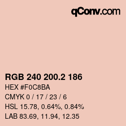 カラーコード: RGB 240 200.2 186 | qconv.com