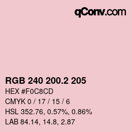 カラーコード: RGB 240 200.2 205 | qconv.com