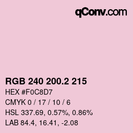 カラーコード: RGB 240 200.2 215 | qconv.com