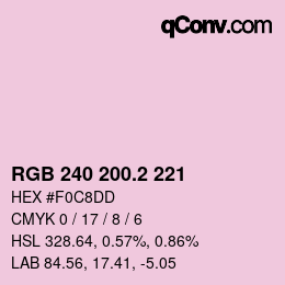 カラーコード: RGB 240 200.2 221 | qconv.com