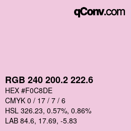 カラーコード: RGB 240 200.2 222.6 | qconv.com