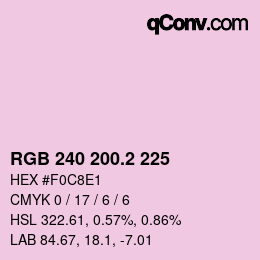 カラーコード: RGB 240 200.2 225 | qconv.com