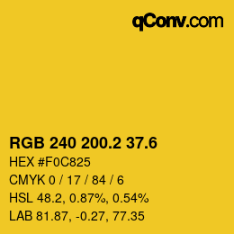 カラーコード: RGB 240 200.2 37.6 | qconv.com