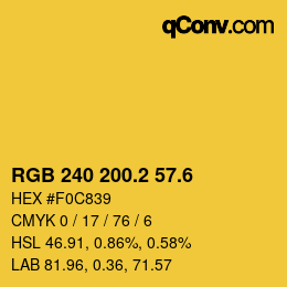 カラーコード: RGB 240 200.2 57.6 | qconv.com