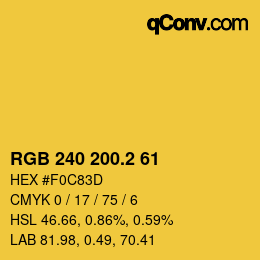 カラーコード: RGB 240 200.2 61 | qconv.com