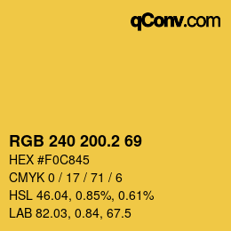 カラーコード: RGB 240 200.2 69 | qconv.com