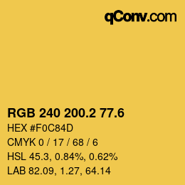 カラーコード: RGB 240 200.2 77.6 | qconv.com