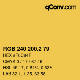 カラーコード: RGB 240 200.2 79 | qconv.com