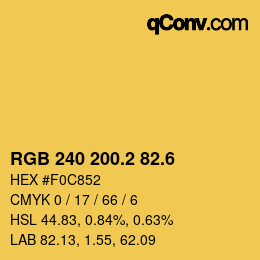 カラーコード: RGB 240 200.2 82.6 | qconv.com