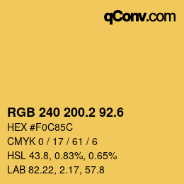 カラーコード: RGB 240 200.2 92.6 | qconv.com