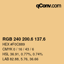カラーコード: RGB 240 200.6 137.6 | qconv.com