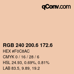 カラーコード: RGB 240 200.6 172.6 | qconv.com
