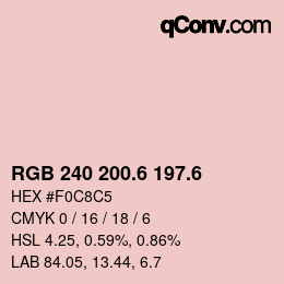 カラーコード: RGB 240 200.6 197.6 | qconv.com